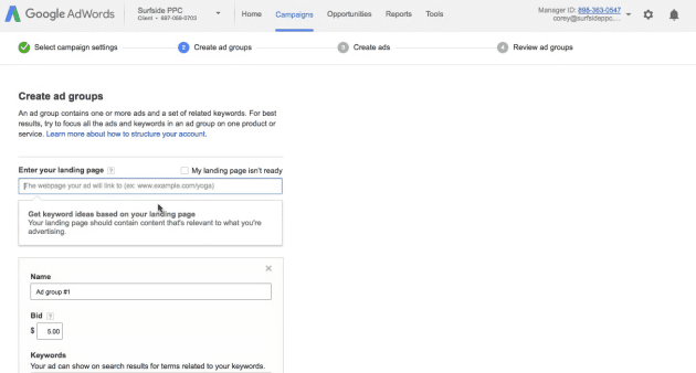 step 6 set up your google ad groups