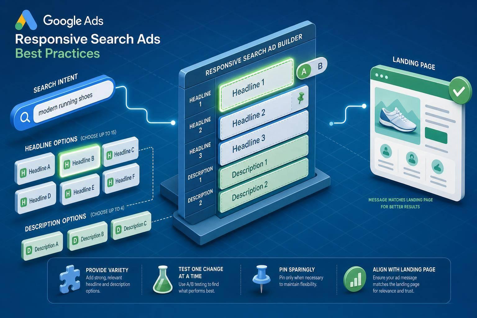 Google Ads RSA Guide: Headlines, Pinning, Insertion, And Testing