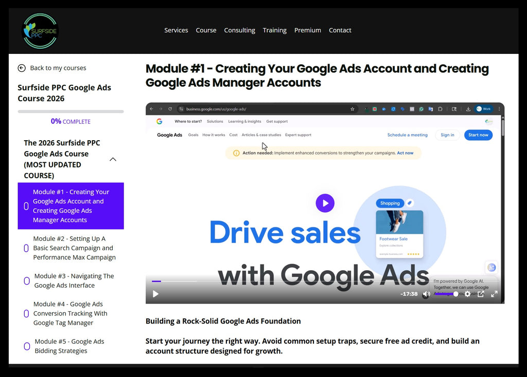 Surfside PPC Google Ads Course 2026