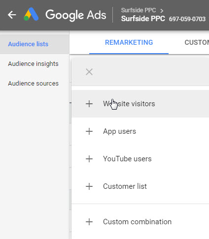 google ads audience lists