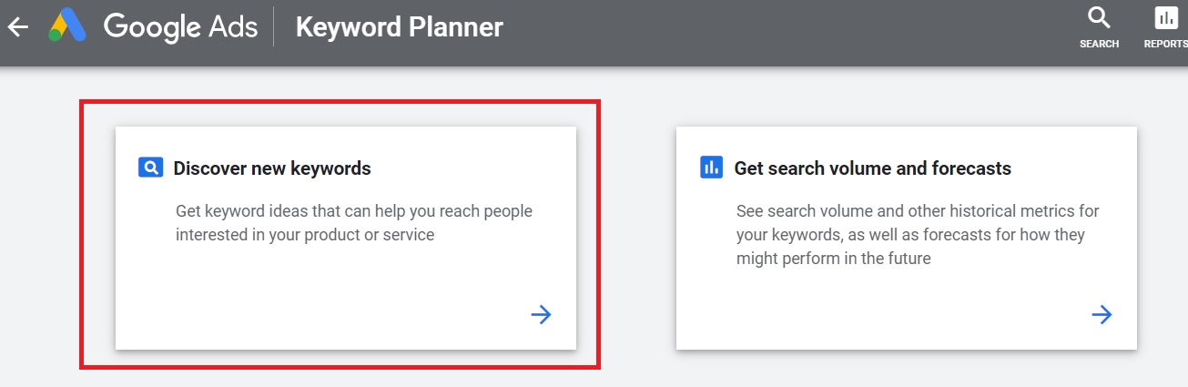 1 use the google keyword planner