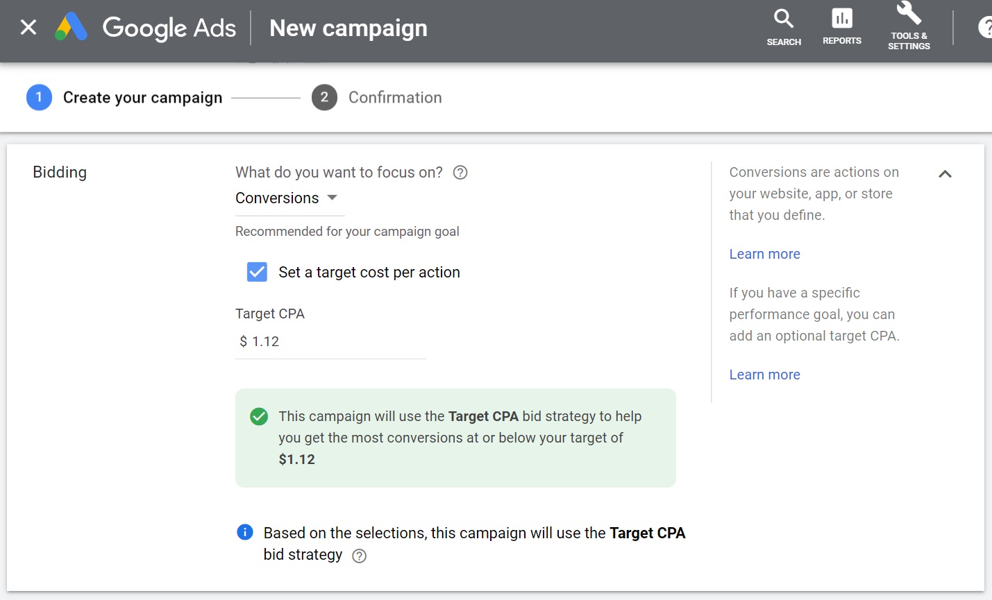 set your google ads bidding strategy
