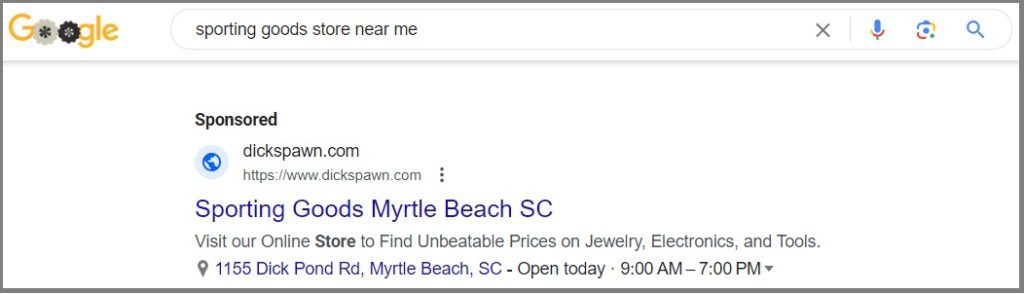 google ads location asset example