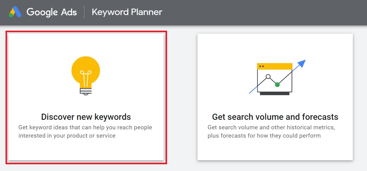 google keyword planner discover new keywords
