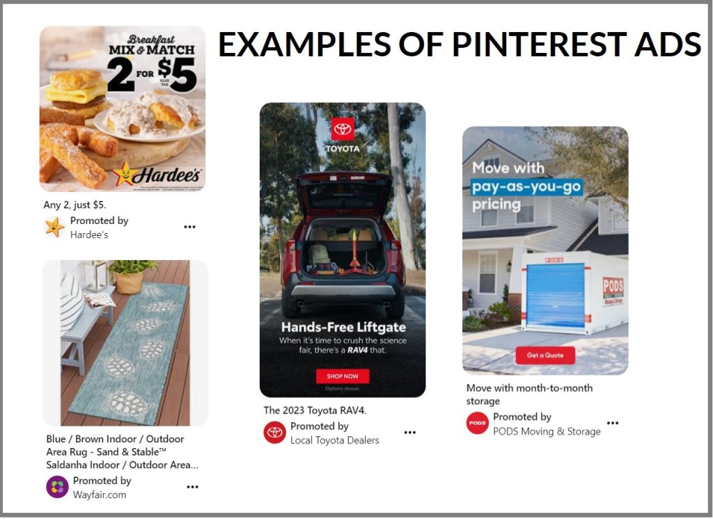 examples of pinterest ads