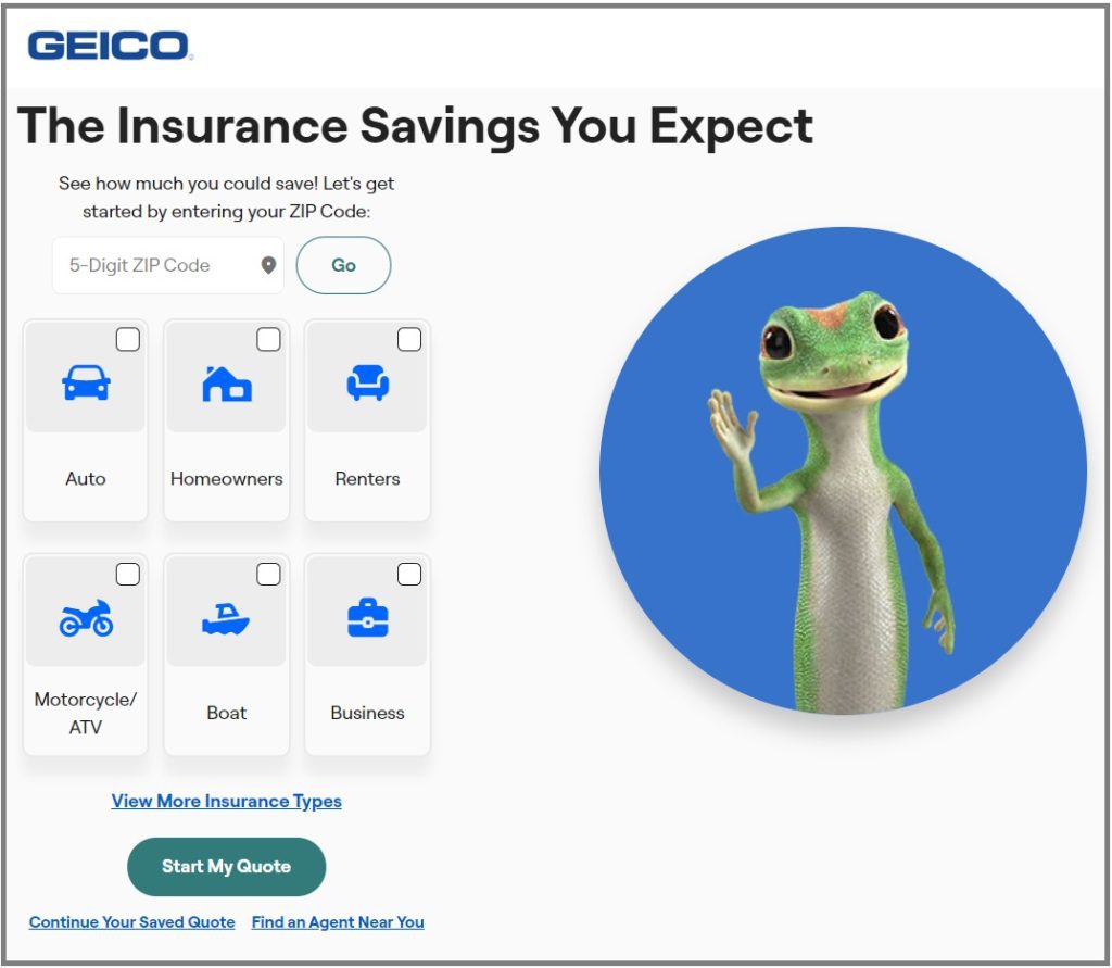 geico landing page for sem campaigns