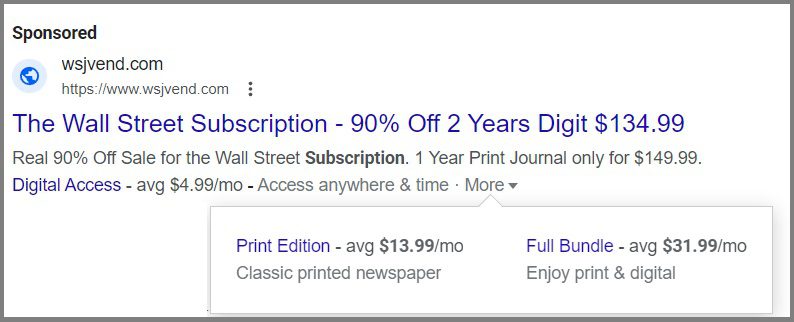 google ads price assets