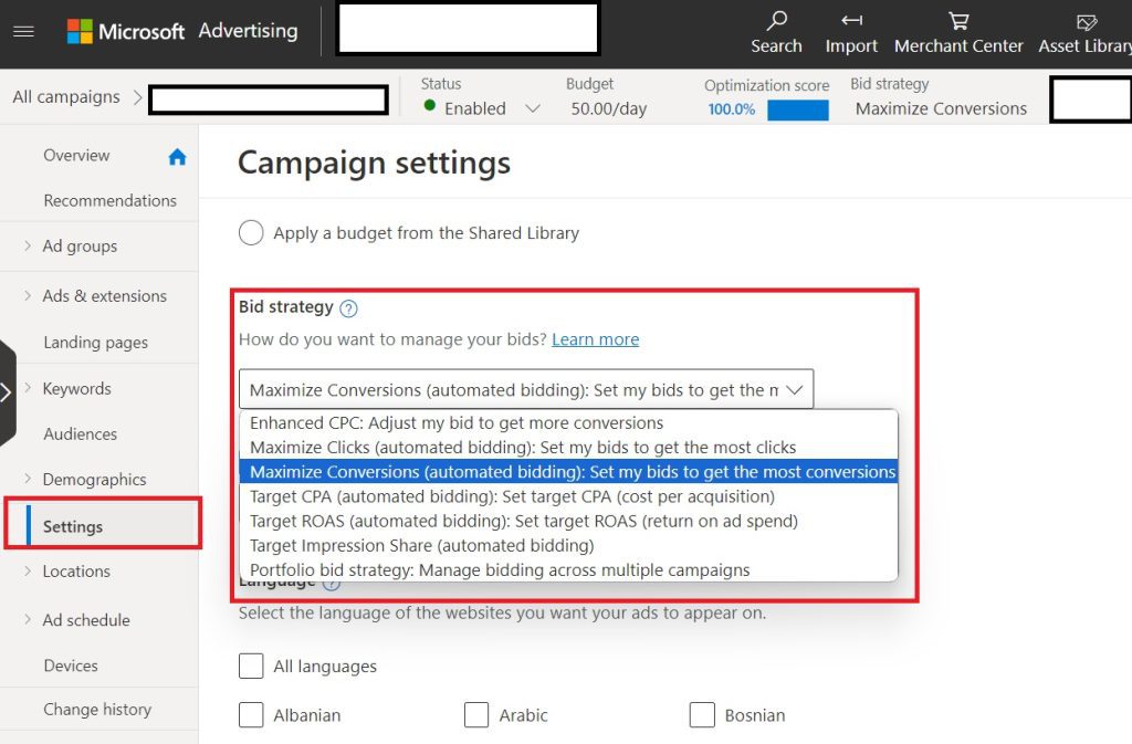 set bid strategies for your bing ads campaigns