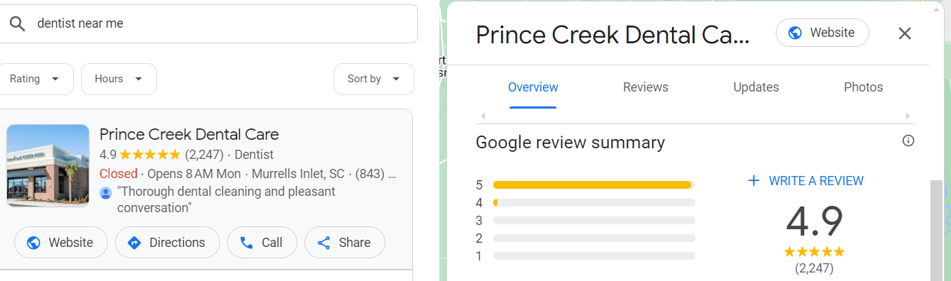 good reviews help your google map listing