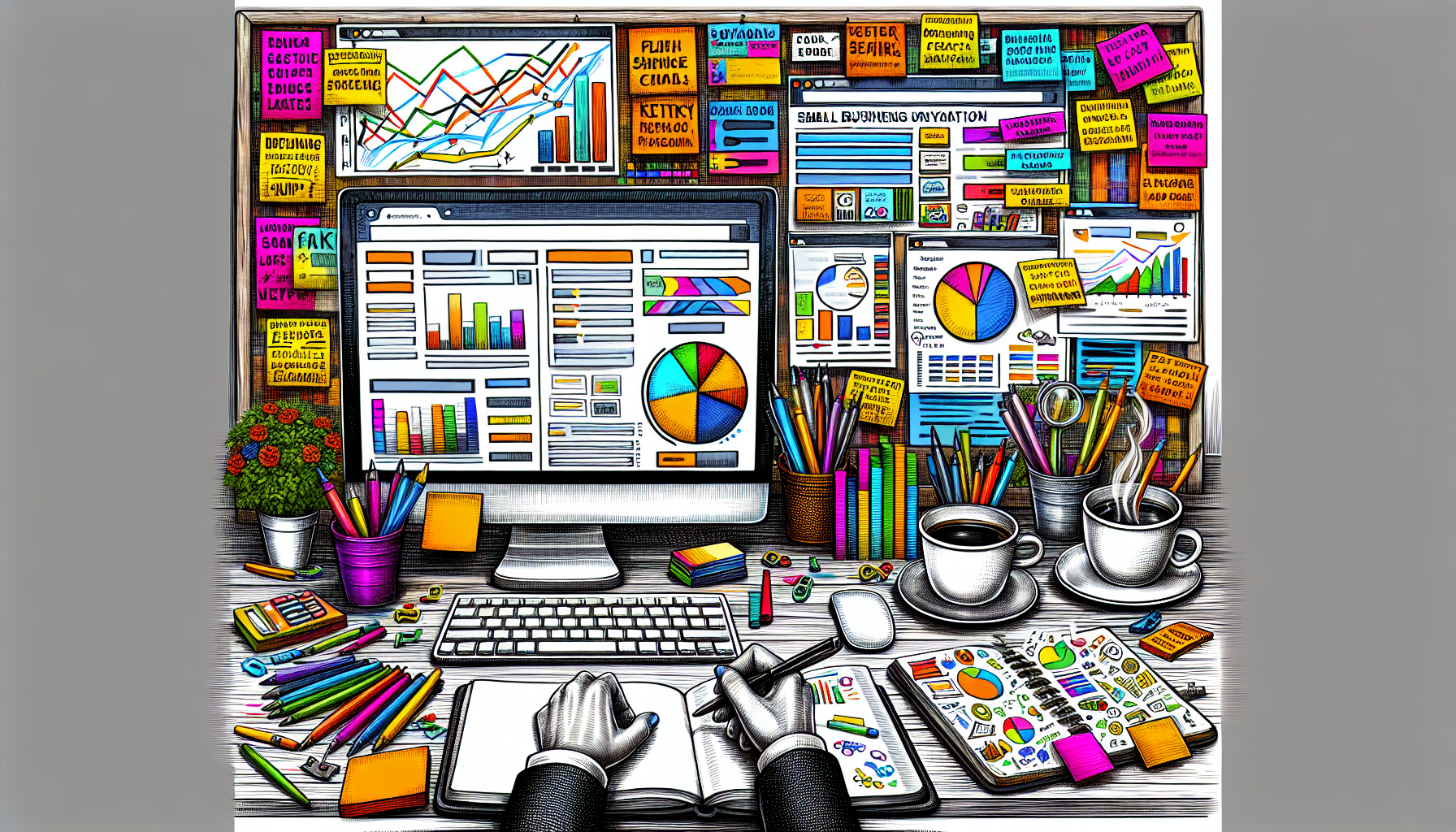 An illustration of keyword research tools for small business PPC.