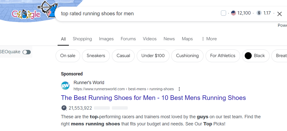 running shoes ad to write great google ads