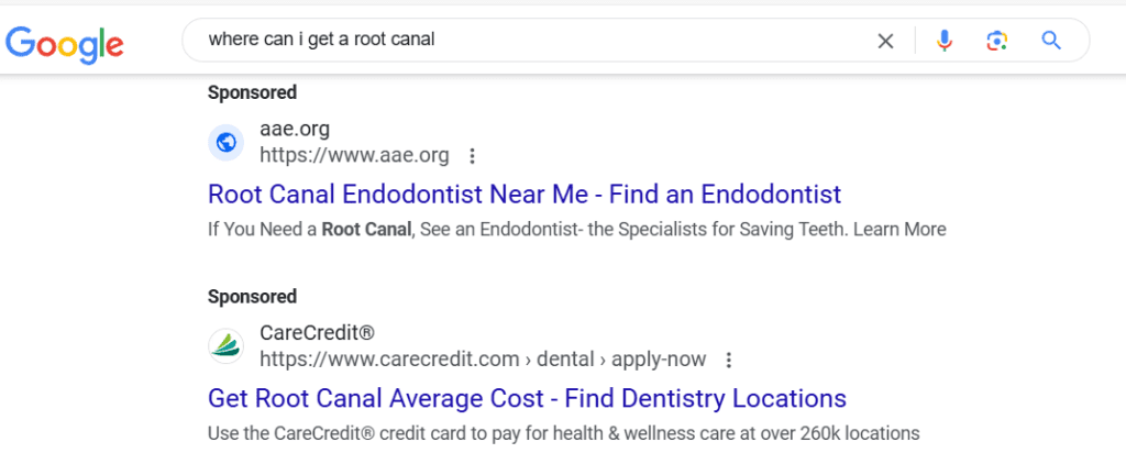 dental ppc advertising examples to drive more leads