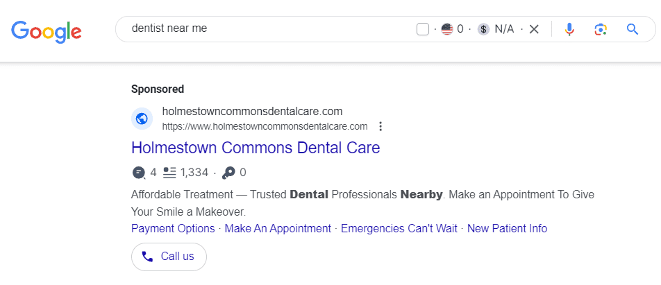 google ad example for doctors